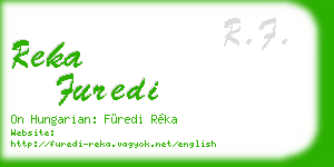 reka furedi business card