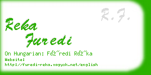 reka furedi business card